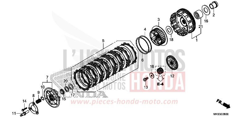 EMBRAYAGE (CRF1100A/A2/A4/AL/AL2/AL4) de Africa Twin Méca PEARL GLARE WHITE (NHB53H) de 2020